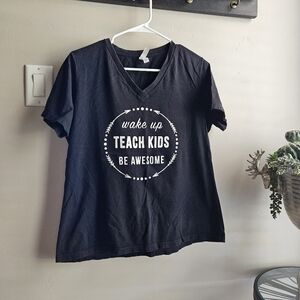 Bella Black V-Neck T-Shirt